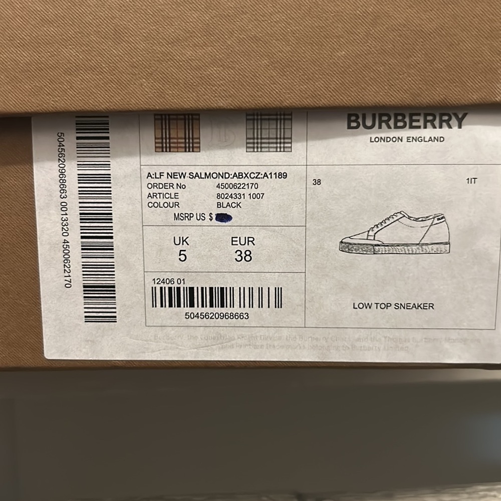 Burberry Womens Low Top Sneakers - Picture 5 of 5